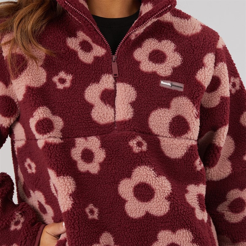 Dame dessa fleece med 1/4 lynlås Cordovan/Hellrosa - Billede 3