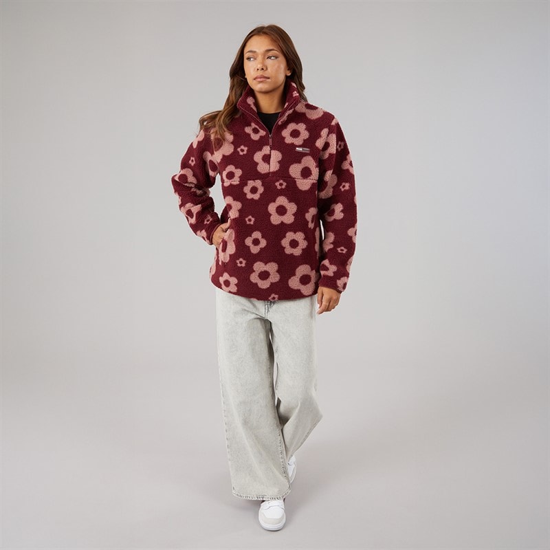 Dame dessa fleece med 1/4 lynlås Cordovan/Hellrosa - Billede 4