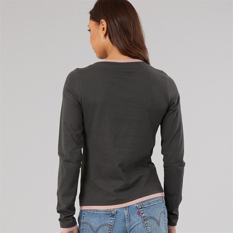Dame daina kontrast dobbeltsidet t-shirt Sort/Woodrose - Billede 2