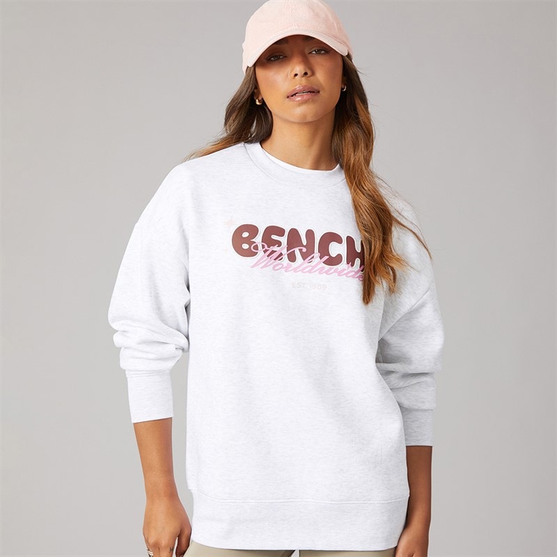Dame heya oversize crew sweatshirt Ice Grey Marl - Billede 1