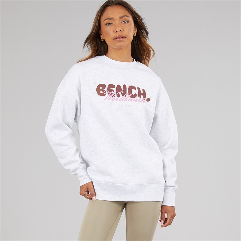 Dame heya oversize crew sweatshirt Ice Grey Marl - Billede 3
