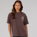 Dame bianchi oversized t-shirt med puffprint Coffee