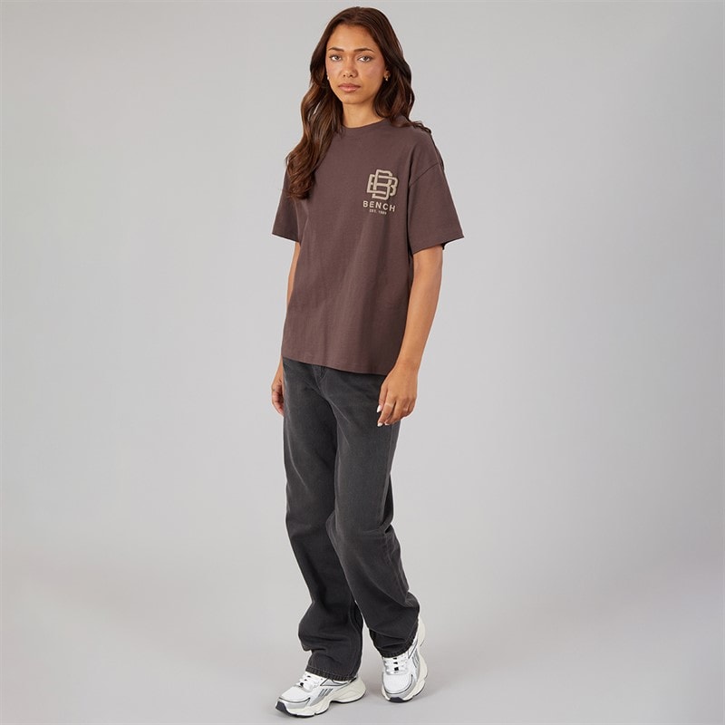 Dame bianchi oversized t-shirt med puffprint Coffee - Billede 3