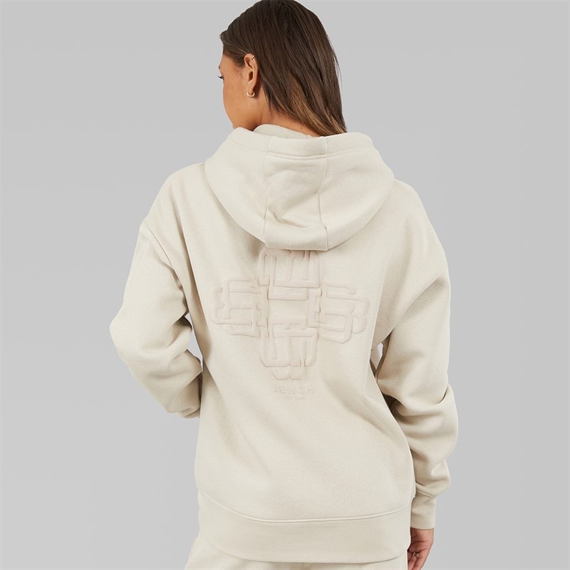 Dame clari oversize zip-thru med grafik Stone Grey - Billede 2