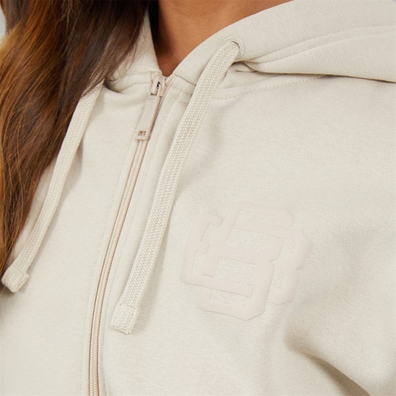 Dame clari oversize zip-thru med grafik Stone Grey - Billede 5
