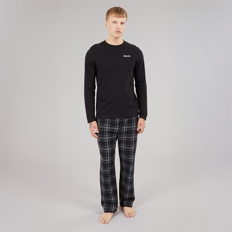 Bench Herre maugham loungedragt - Sort/Black Check