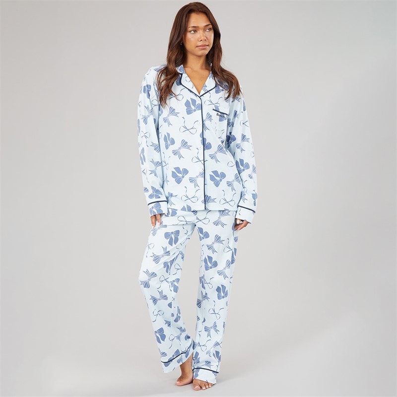 Dame korda pyjamas Sky Way/Stålblå - Billede 3