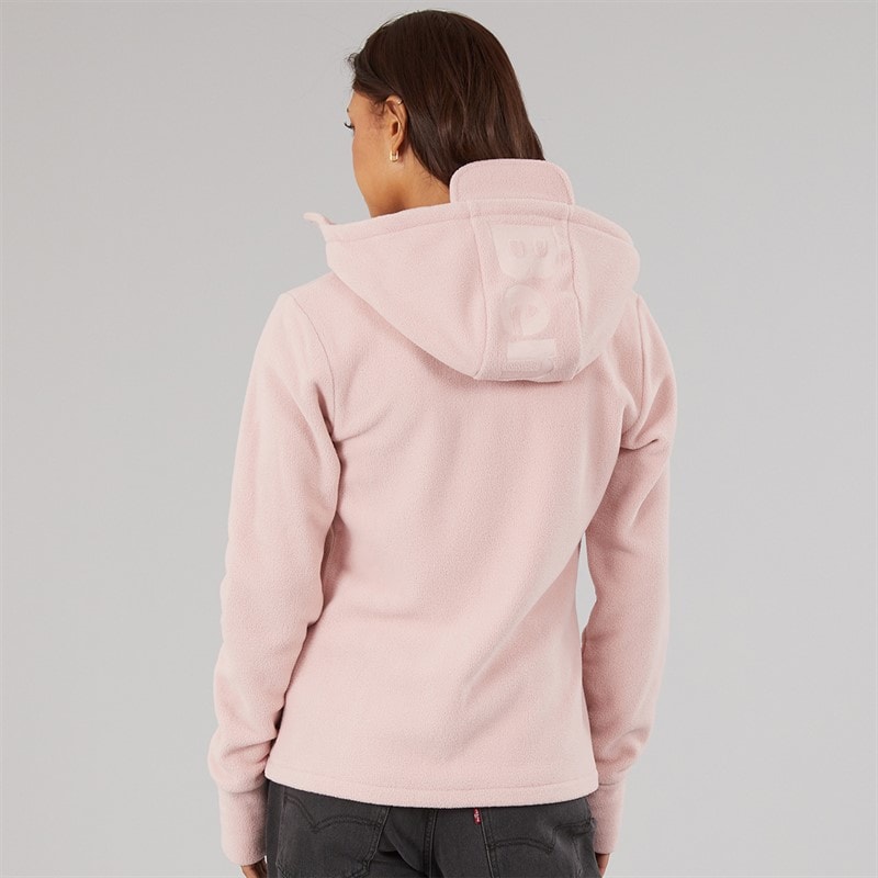 Dame ninja diagonalt lynlåshættetrøje Light Dusky Pink - Billede 2