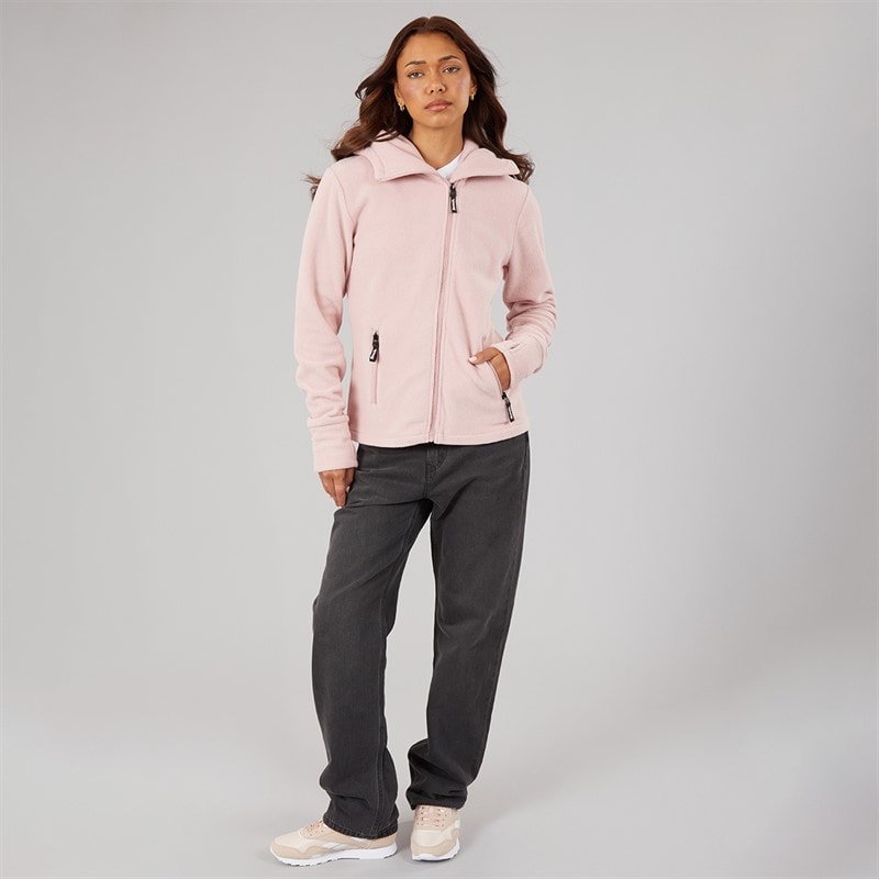 Dame ninja diagonalt lynlåshættetrøje Light Dusky Pink - Billede 3