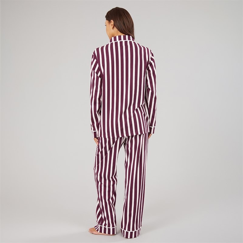 Dame siesta pyjamas Cherry Lacquer/Rosa Stripe - Billede 2