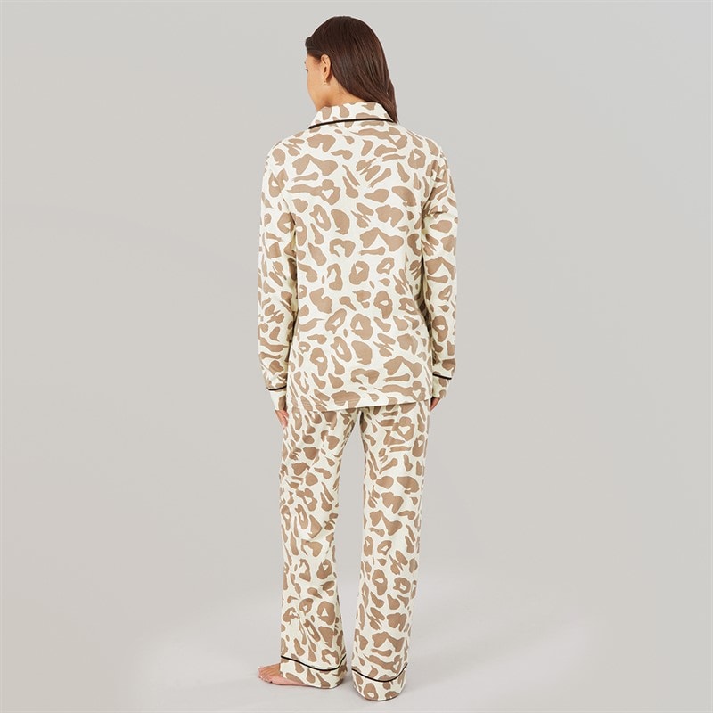 Dame korda pyjamas Ecru/Taupe - Billede 2