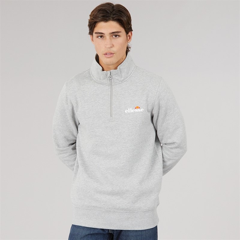 Ellesse Herre benevento 1/4 zip sweatshirt - Light Grey Marl