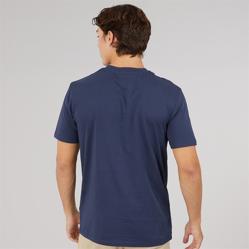 Herre squalius retro stribet t-shirt Marineblå - Billede 2