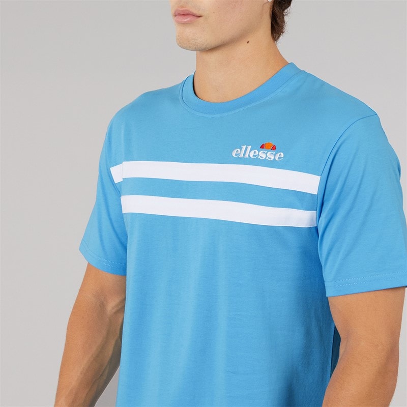 Herre squalius retro stribet t-shirt Blå - Billede 3