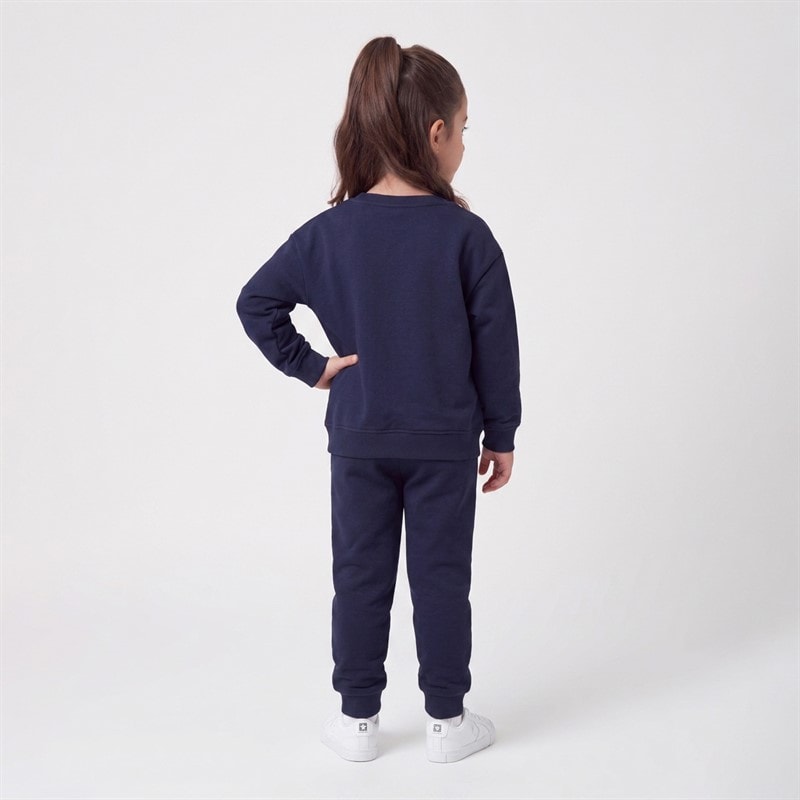 Piger mazzi sweatshirt med bubble-logo og joggers sæt Navy - Billede 2