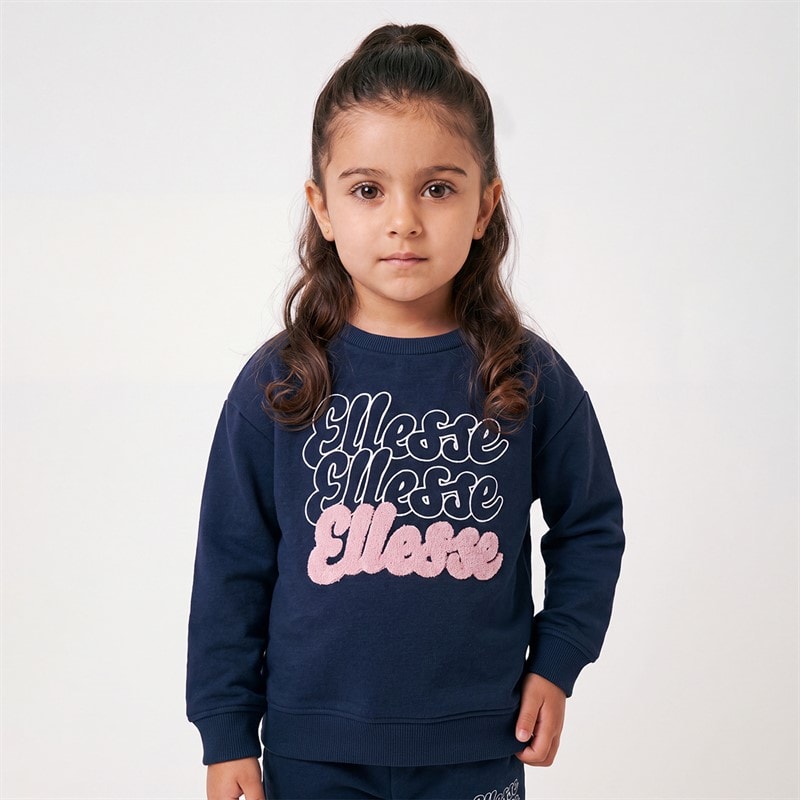 Piger mazzi sweatshirt med bubble-logo og joggers sæt Navy - Billede 3