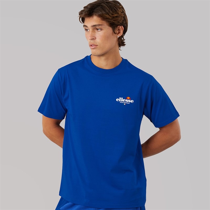 Herre lyon afslappet pasform t-shirt med ryglogo Cobalt - Billede 2