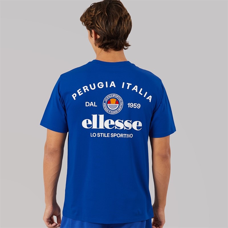 Herre lyon afslappet pasform t-shirt med ryglogo Cobalt - Billede 3