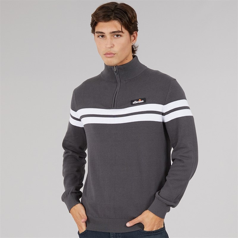 Ellesse Herre Dison 1/2 zip strikket jumper - Dark Grey Marl
