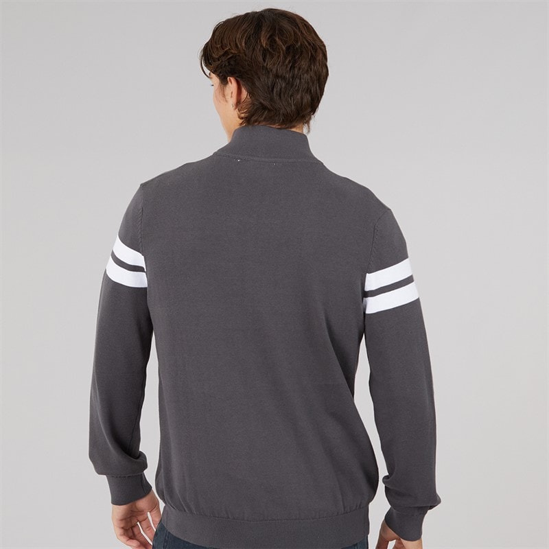 Herre Dison 1/2 zip strikket jumper Dark Grey Marl - Billede 2