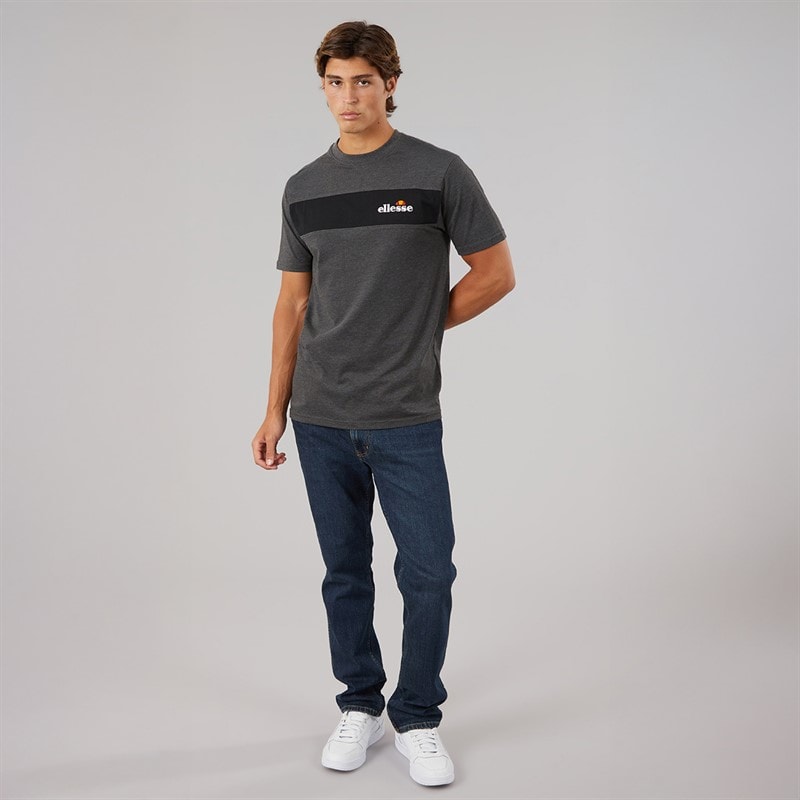 Herre moulton panel t-shirt Mørkegrå - Billede 4