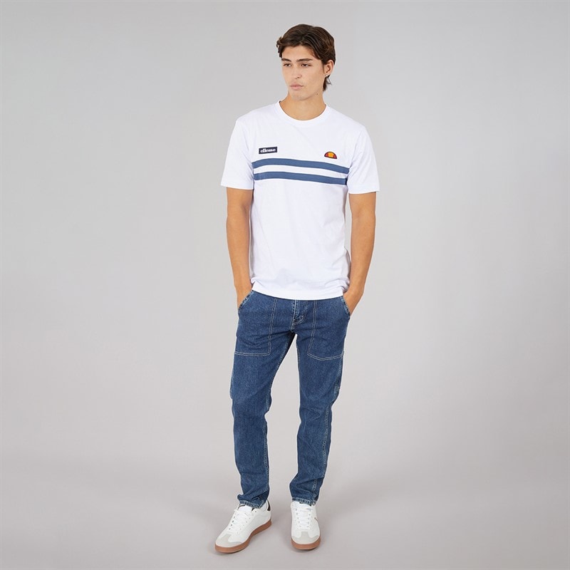 Herre venire t-shirt Hvid/Blå - Billede 4