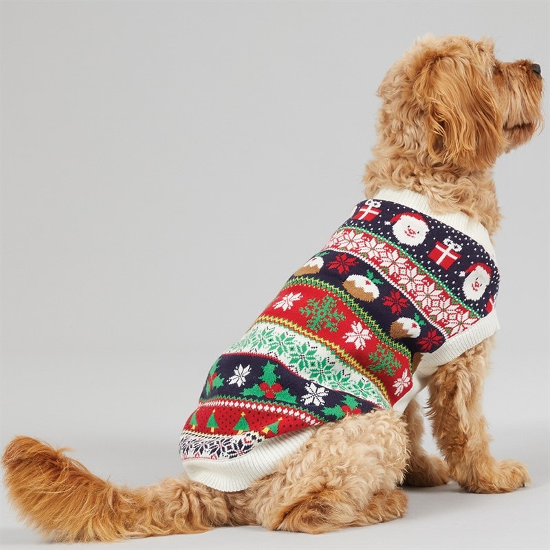Dog jacquard juletrøje Multi - Billede 2