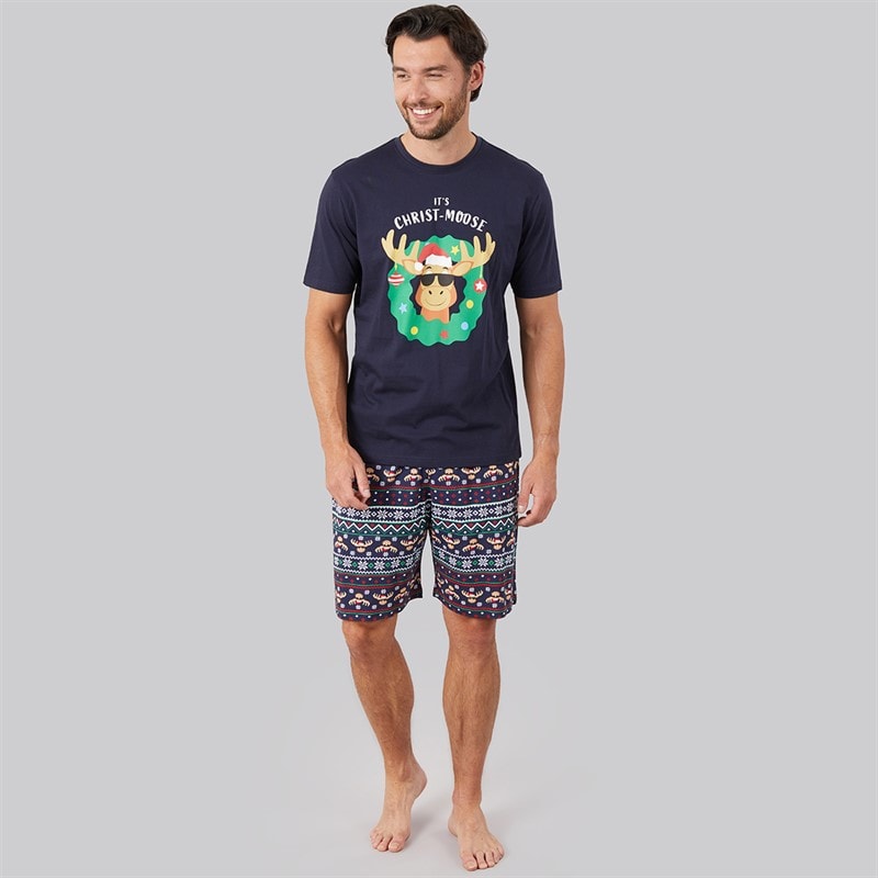 Herre jule elg pyjamasæt Multi - Billede 2