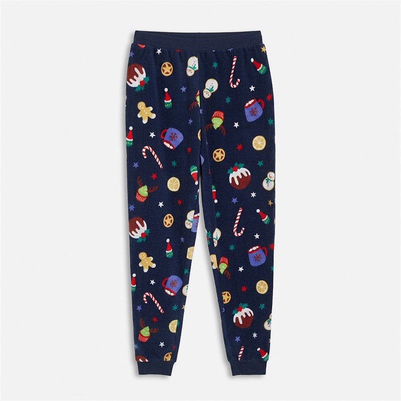 Børn jule microfleece sæt Multi Navy - Billede 3