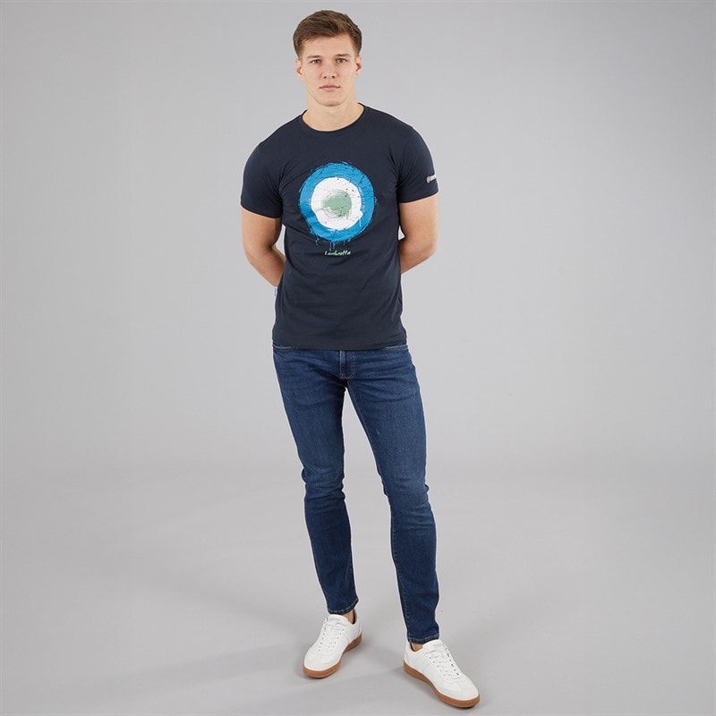 Herre target spray t-shirt Marineblå - Billede 4