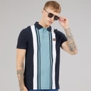 Herre klassisk stribet polo-shirt Marineblå/Smoke Blue