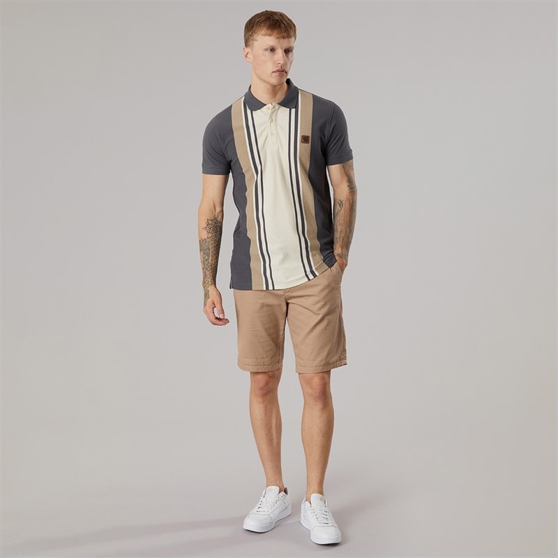 Herre klassisk stribet polo-shirt Iron - Billede 4