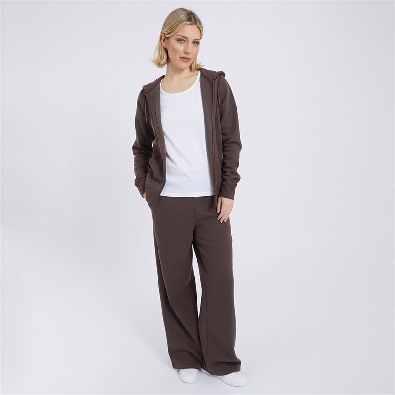 Dame joggers med åben kant Chocolate - Billede 3