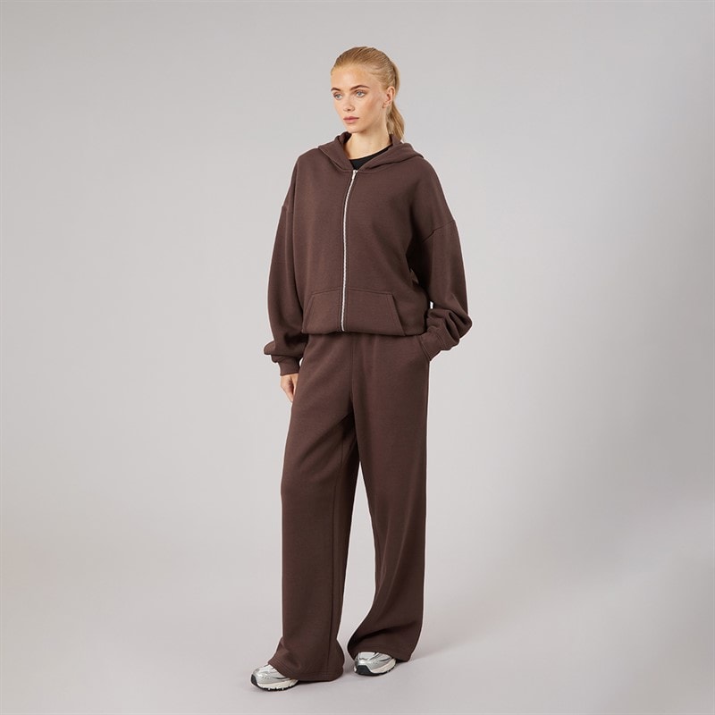 Dame joggers med åben kant Chocolate - Billede 4