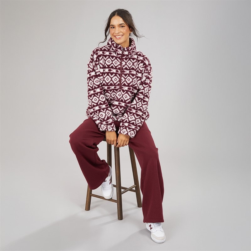 Dame joggers med åben kant Bourgogne - Billede 3