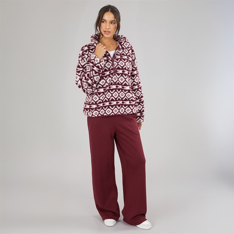 Dame joggers med åben kant Bourgogne - Billede 4