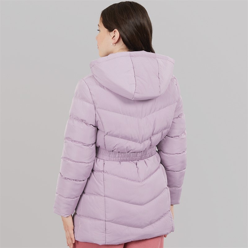 Piger jakke med hætte og bælte Dusky Lilac - Billede 2