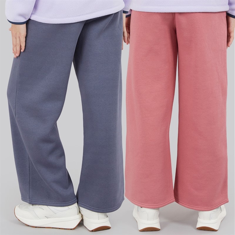 Piger to-pack joggebukser med vide ben Dusky Blue/Dusky Rose - Billede 2
