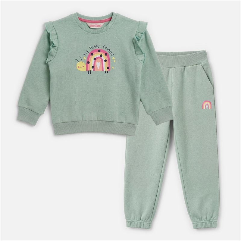 Board Angels Piger sweatshirt og joggingbukser sæt - Silt Green