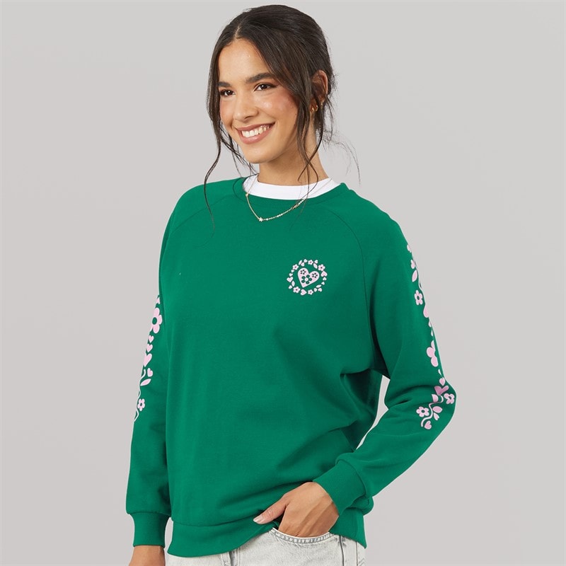 Dame sweatshirt med rund hals Evergreen - Billede 3