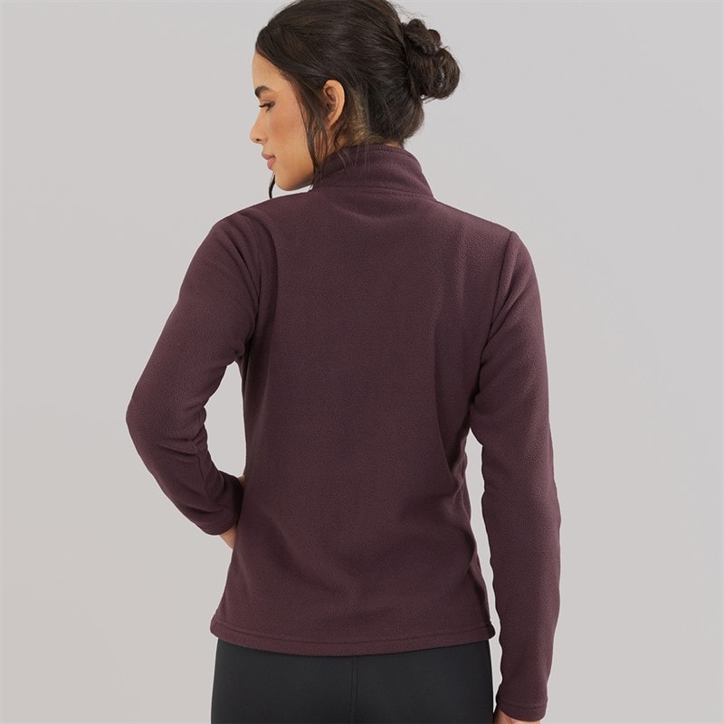 Dame lynlås mikrofleece top Bourgogne - Billede 2