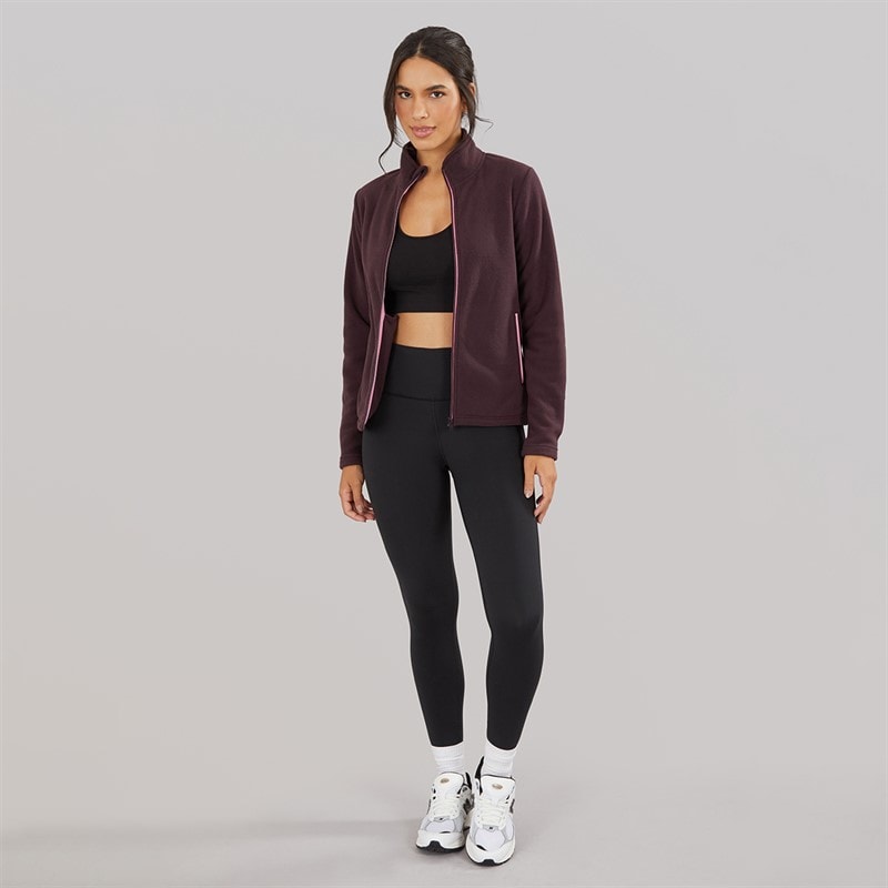 Dame lynlås mikrofleece top Bourgogne - Billede 3