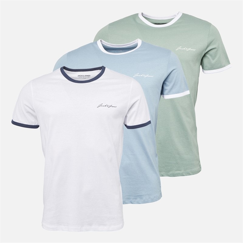 Herre Ralph trepak t-shirts Hvid/Ashley Blue/Green Milieu - Billede 1