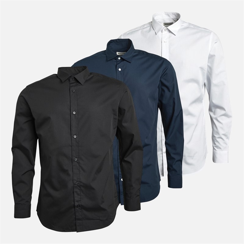 Herre Joseph trepak langærmet skjorter Navy/Hvid/Sort - Billede 1