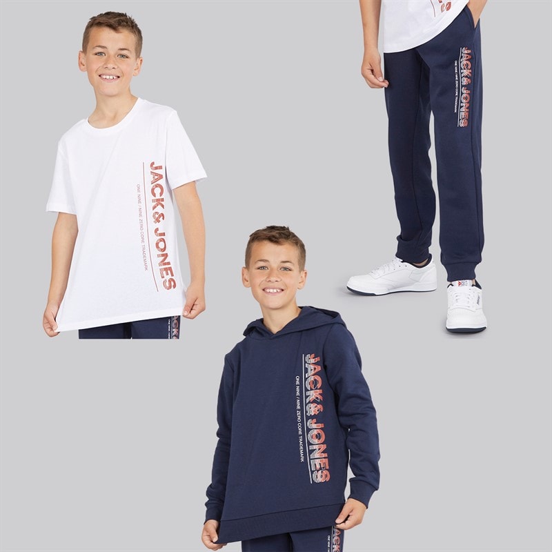 Drenge struktur trepak hættetrøje t-shirt og joggingbukser sæt Navy Blazer - Billede 1