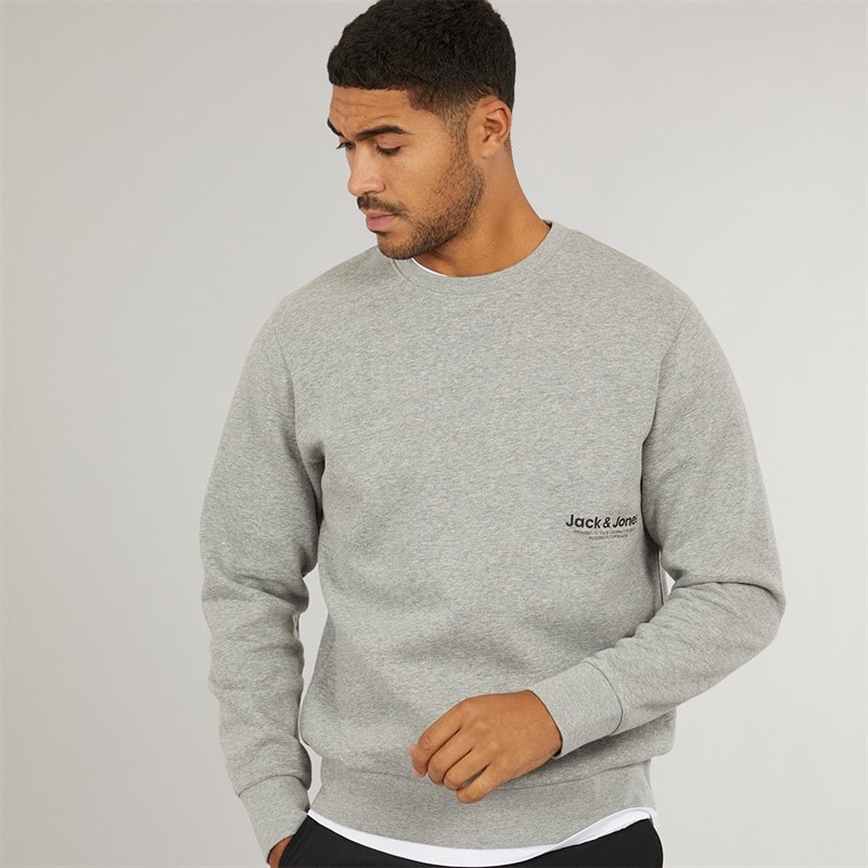 Herre vesterbro side sweatshirt Lysegrå Marl/Svart - Billede 1