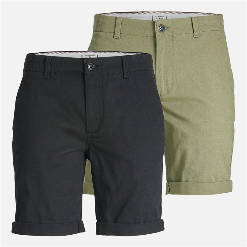 Herre jj dave to pakke chino shorts Sort/Deep Lichen Green - Billede 1