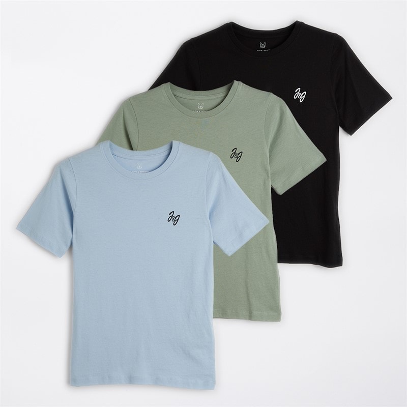 JACK & JONES Drenge Joseph tre-pak t-shirts - Iceberg Green