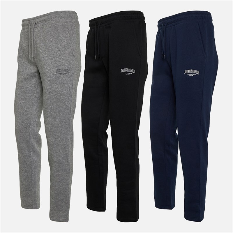 Herre jeffrey trepak joggingbukser med åben kant navy blazer/lys grå melange Navy Blazer/Hellgrå meleret/Sort - Billede 3