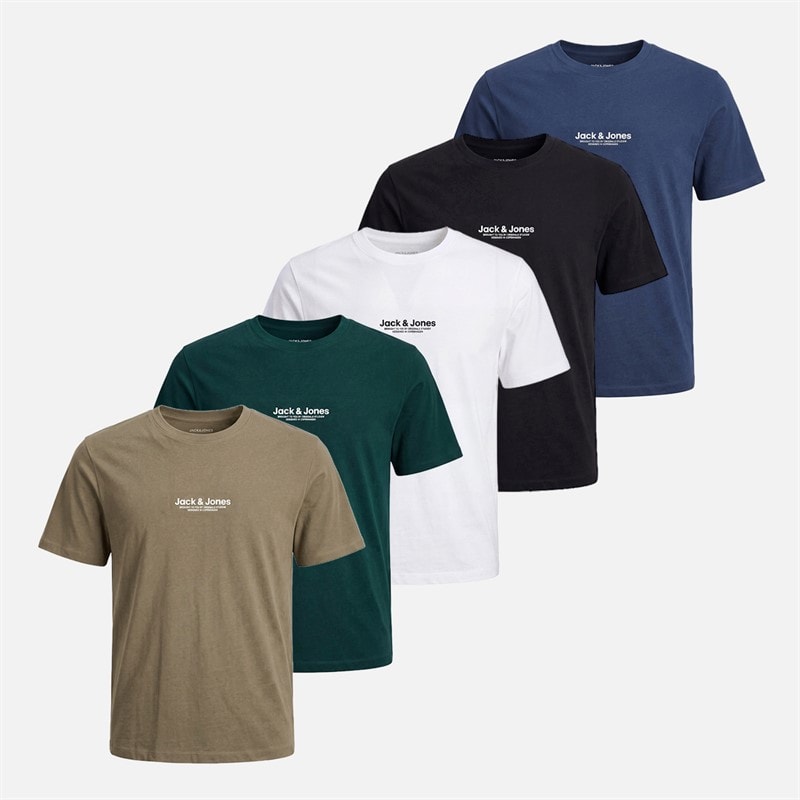 Herre fem-pak Aris t-shirts Falcon/Magical Forest/Bright White/Sort/Insignia Blue - Billede 1